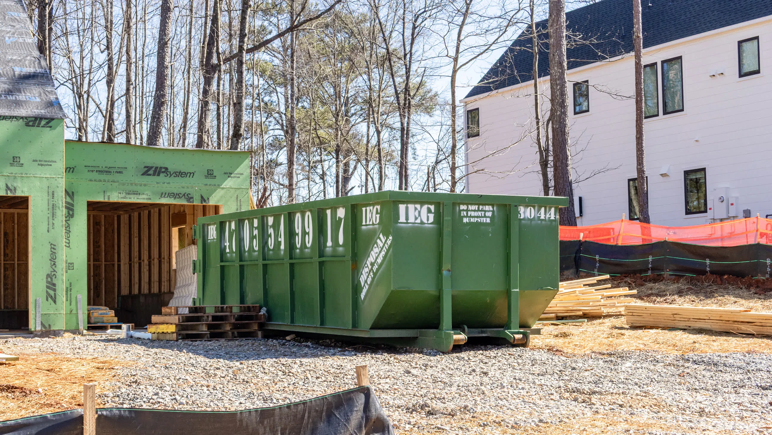 One of our dumpsters in a construction site.